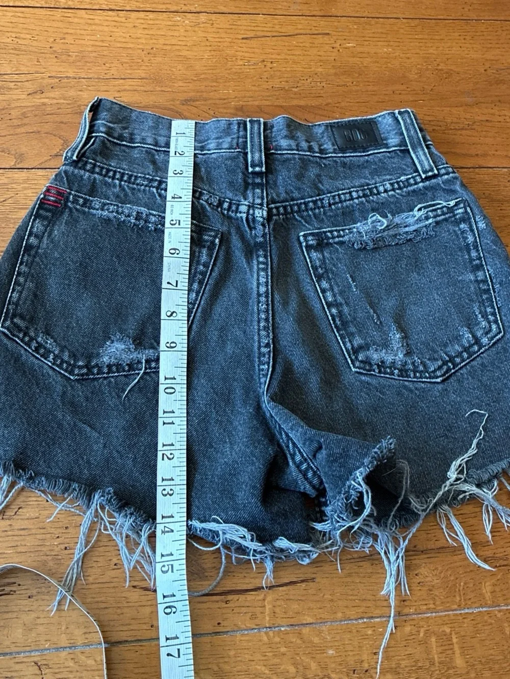 BDG Frayed Black Denim Shorts